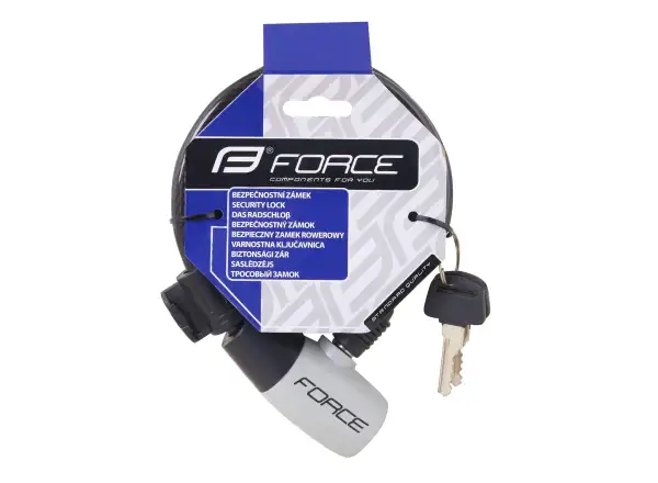 Force zamek spirala szary 120cm/8mm + uchwyt