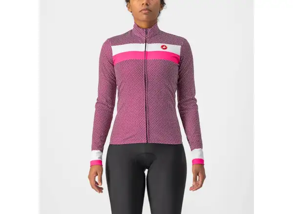 Castelli Volare damski dres długi rękaw cyclamen/white