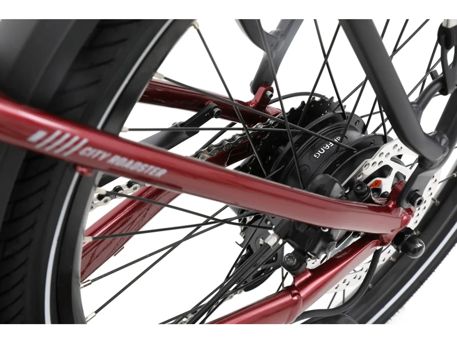 Apache Tanka 24 RX składany rower elektryczny 363 Wh S/M bordowy