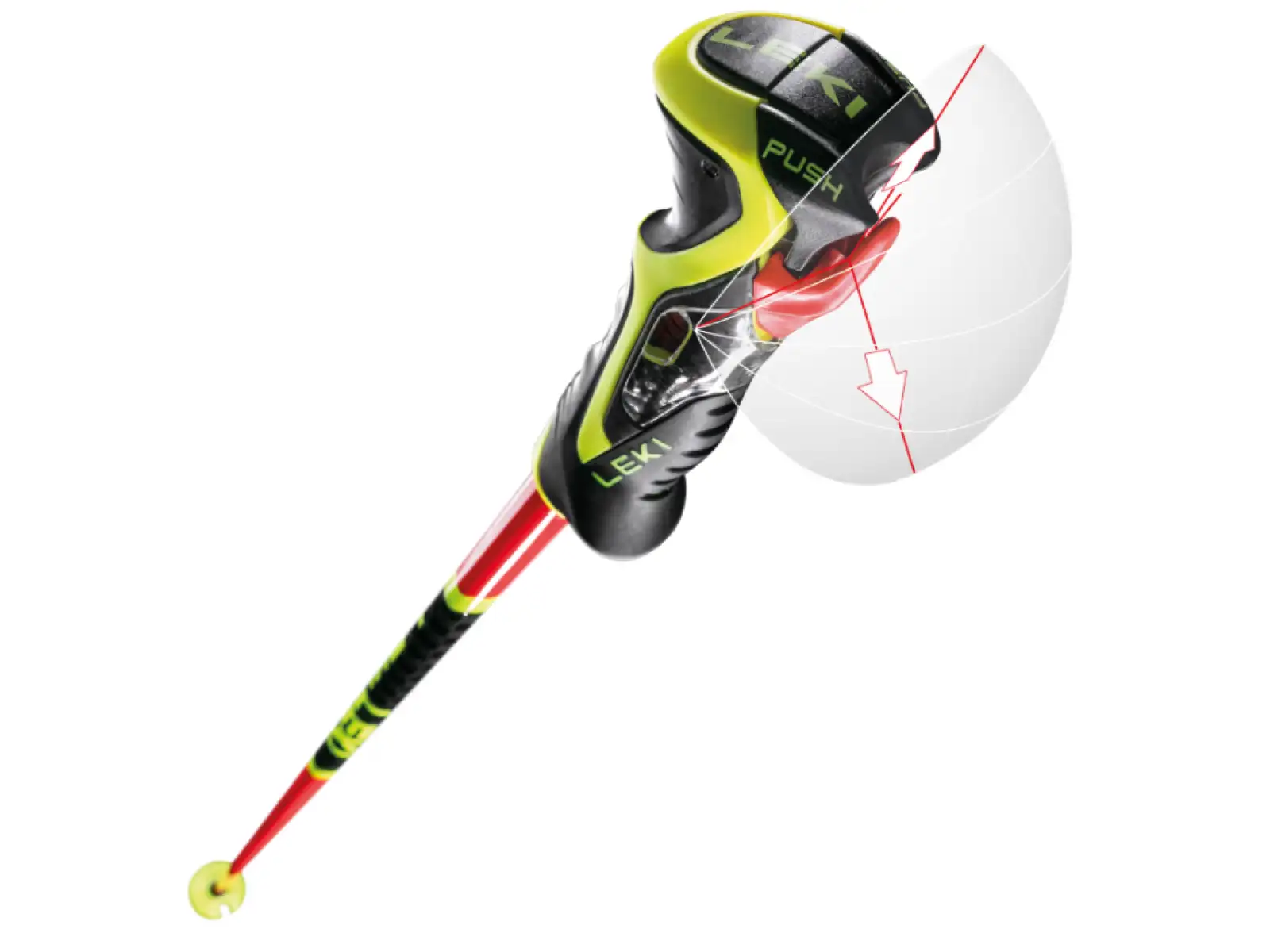 Leki WCR TBS SL 3D narciarskie kije Bright Red/Black/Neonyellow