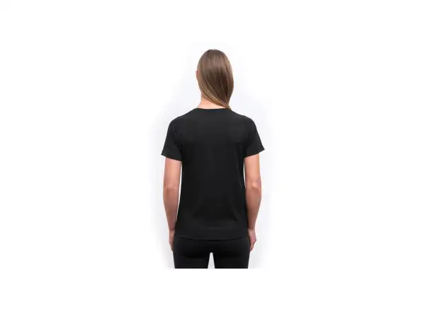 Sensor Merino Blend Stone damska koszulka krótki rękaw czarna