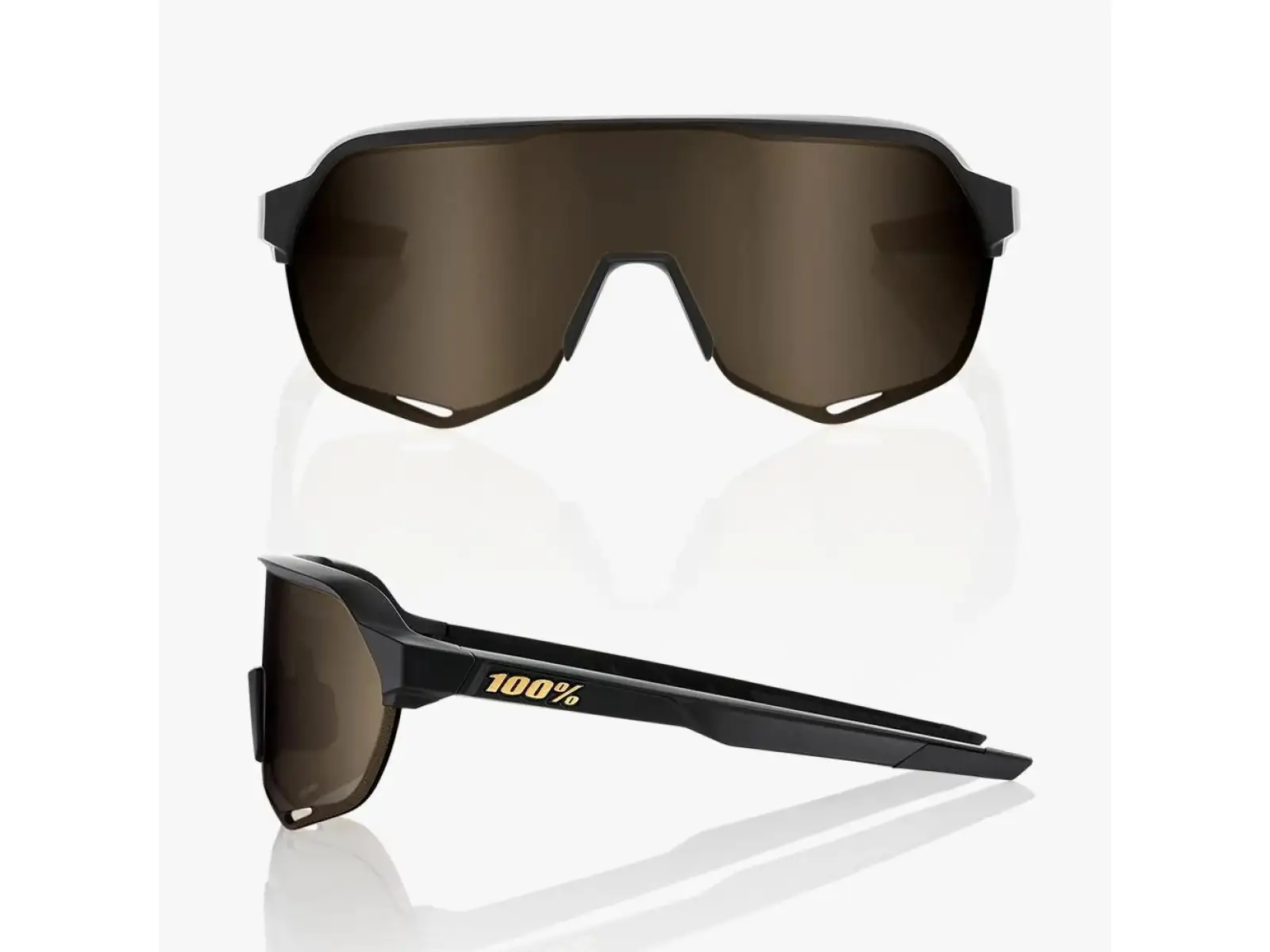 100% S2 sportowe okulary Matte Black/Soft Gold