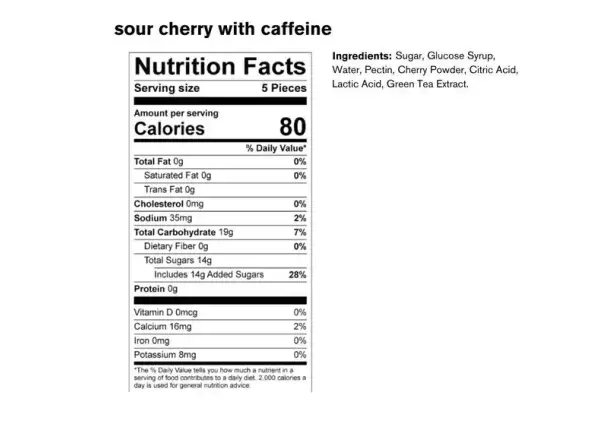 Skratch Labs Energy Chews owocowe cukierki 50 g wiśnia + kofeina