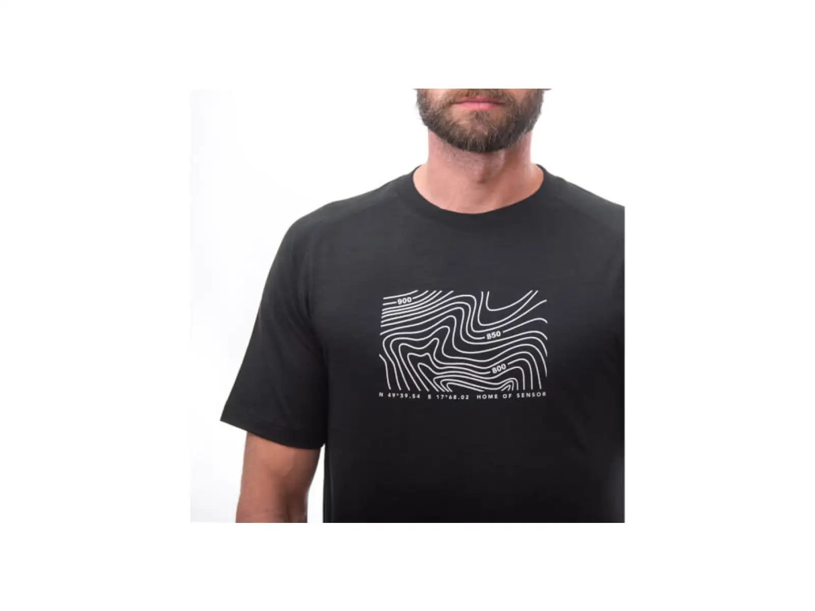 Sensor Merino Air PT Locate męska koszulka krótki rękaw czarna