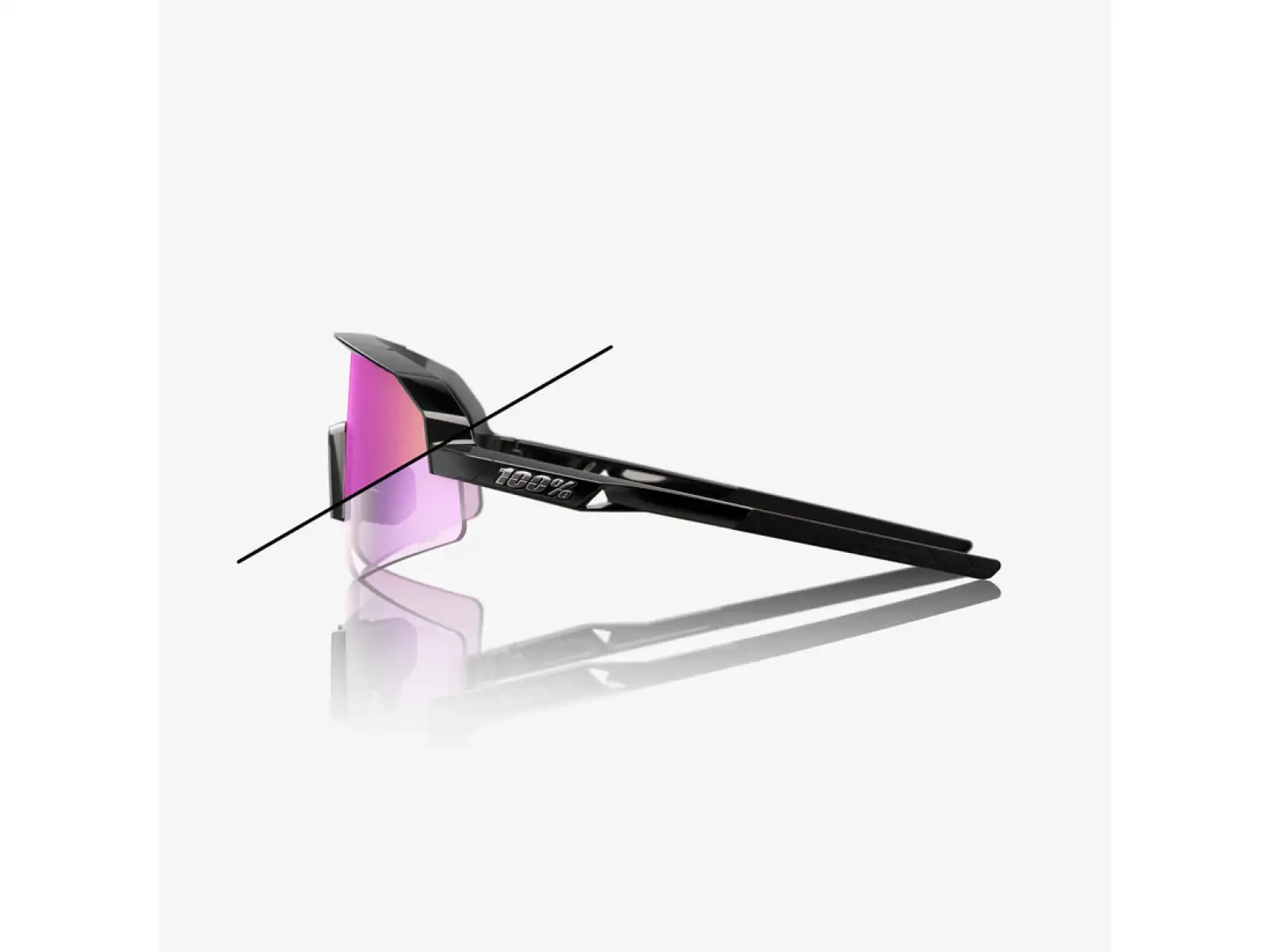 100% Slendale SL okulary przeciwsłoneczne Gloss Black/Photochromic Purple Mirror