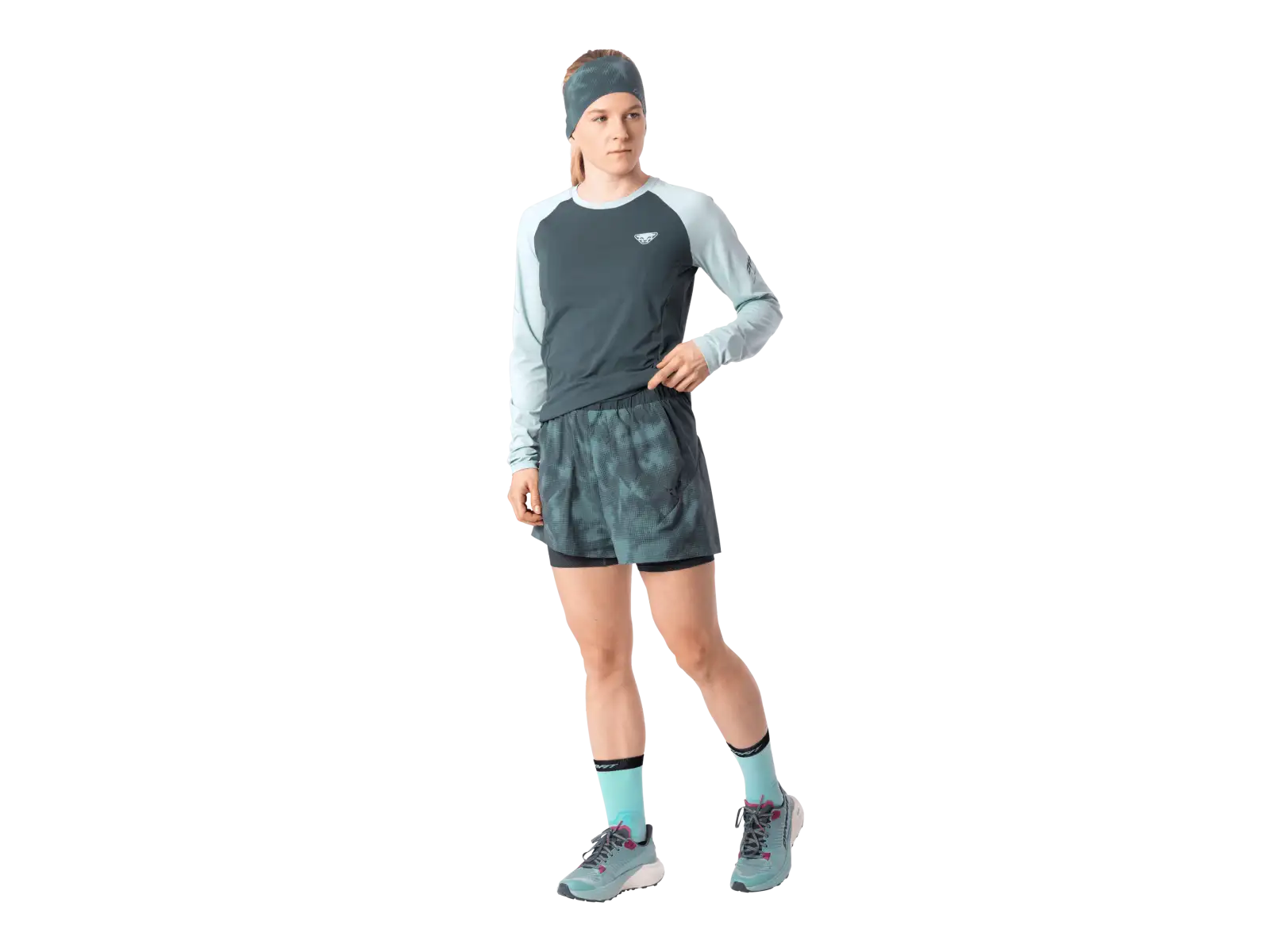 Dynafit Trail Reflective 2w1 damskie spodenki do biegania Cinder