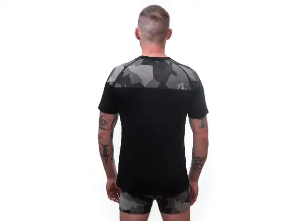 Sensor Merino Impress męska koszulka krótki rękaw czarna/Camo