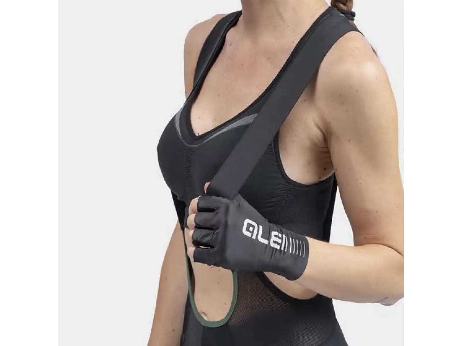 Alé PR-R Green Speed damskie spodenki z wkładką i szelkami Black
