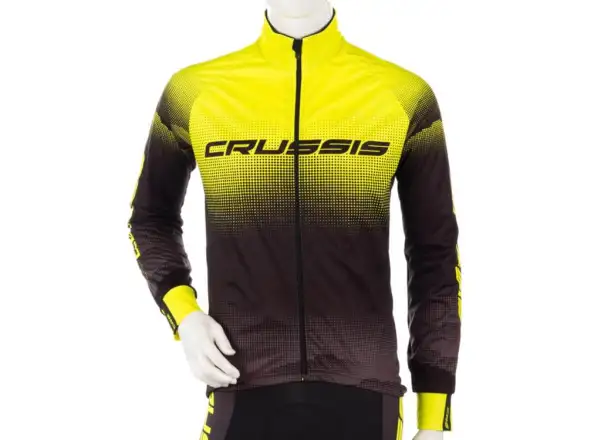 Crussis No-Wind męska kurtka rowerowa czarna/żółta