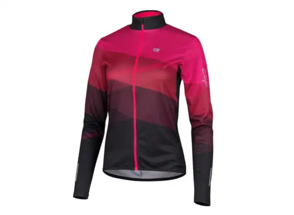 Etape Gaia damska koszulka z długim rękawem magenta/czarna