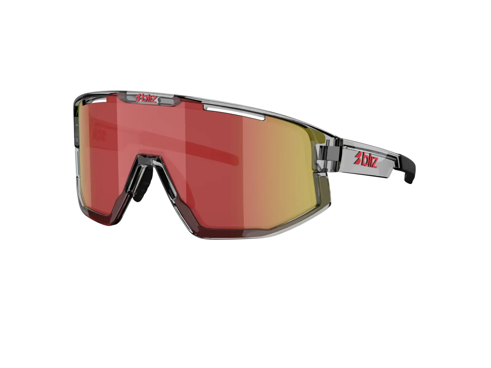 Bliz Fusion okulary przeciwsłoneczne Transparent Dark Grey/Brow Red Multi