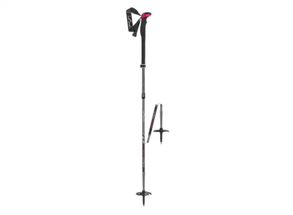Leki Winter tour Vario Carbon damskie kije skiturowe black/dark anth./berry/white 100-120 cm