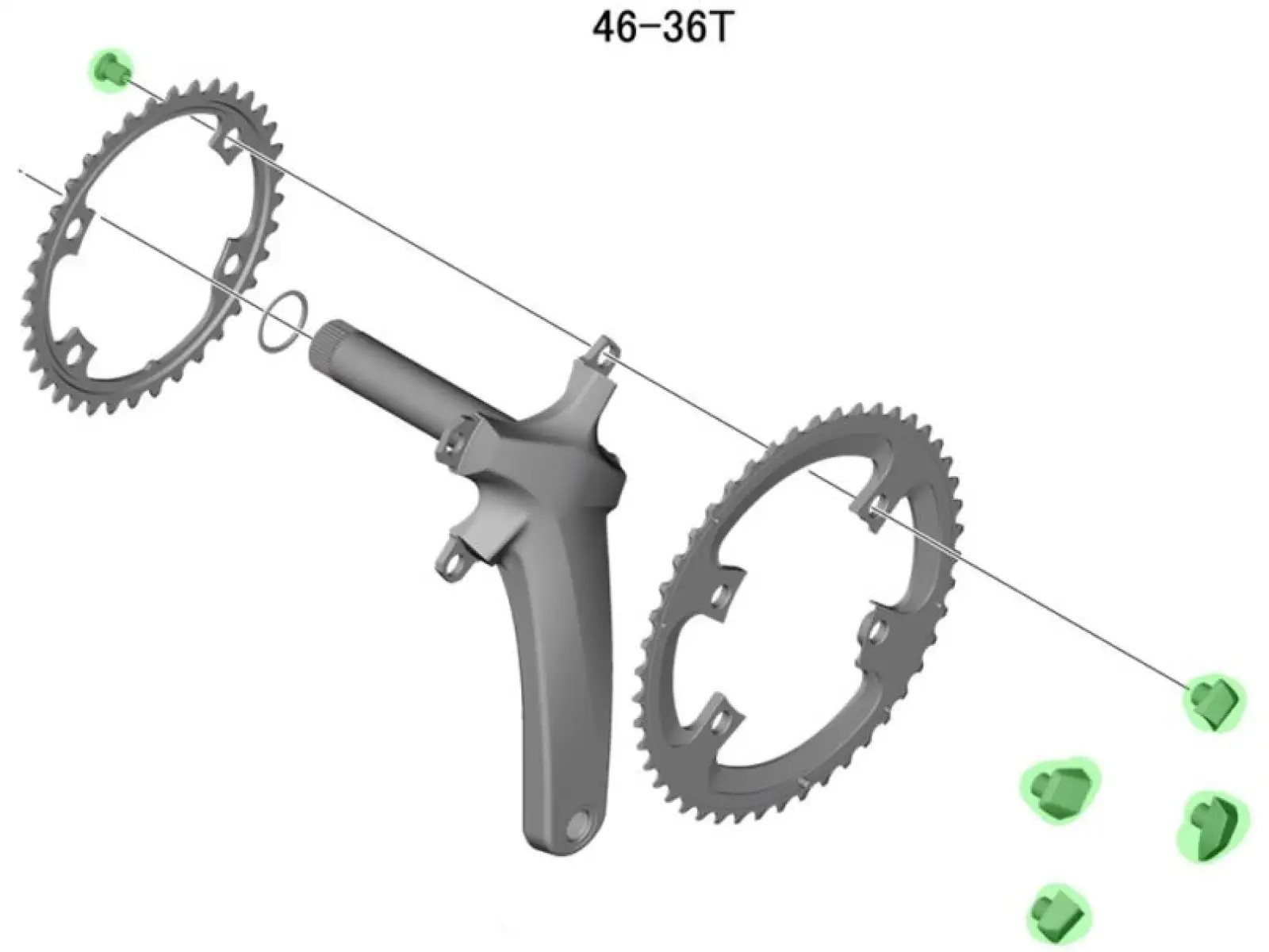 Shimano FC-R8000 matki i śruby do tarczy czarna