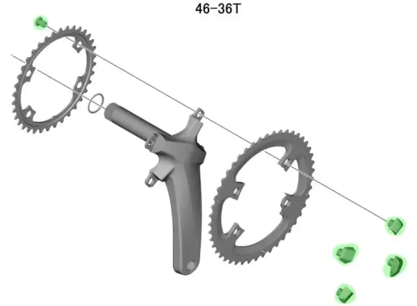 Shimano FC-R8000 matki i śruby do tarczy czarna