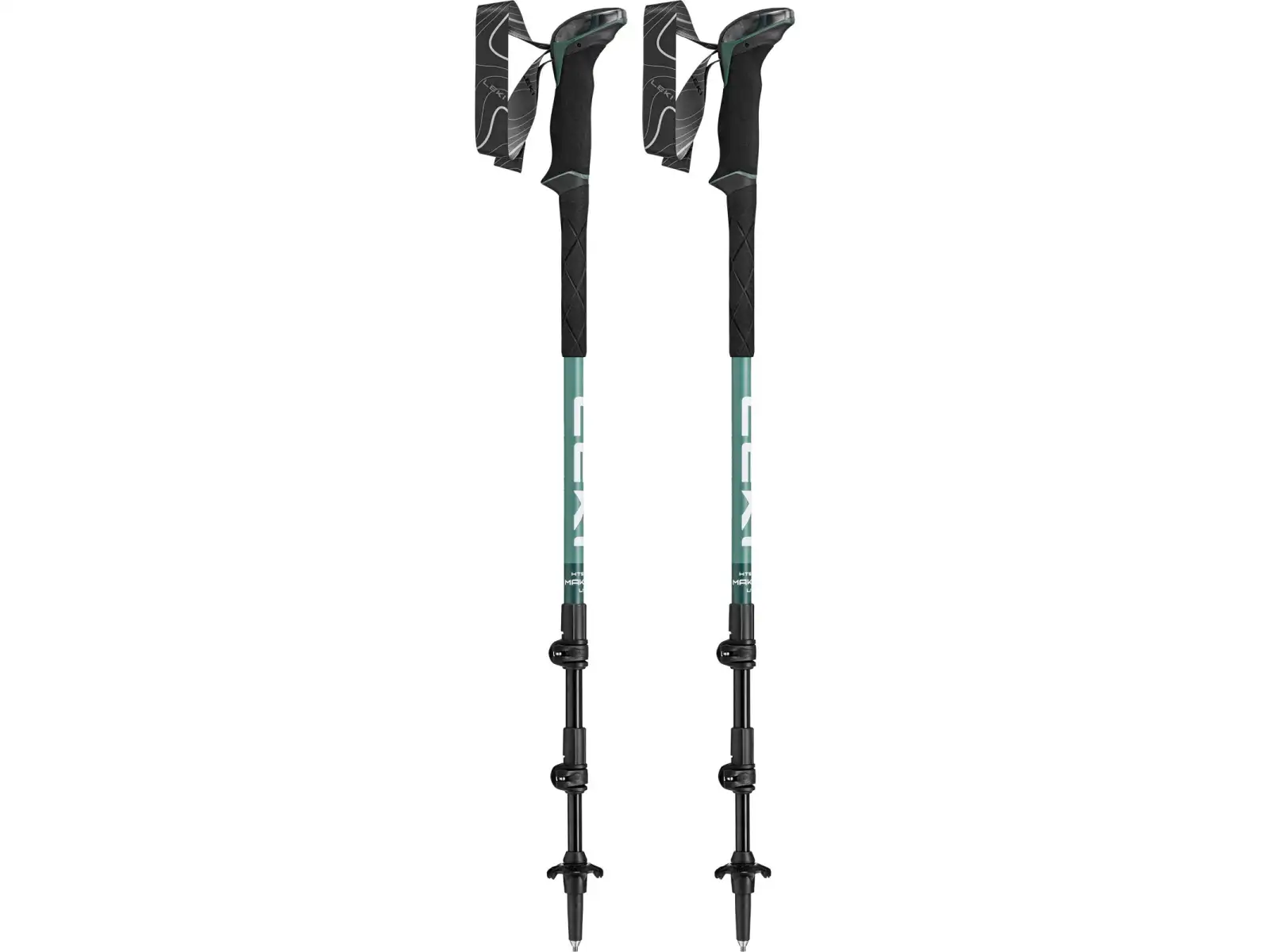 Leki Makalu Lite kije trekkingowe malachite Green/Dark malachite Green/White