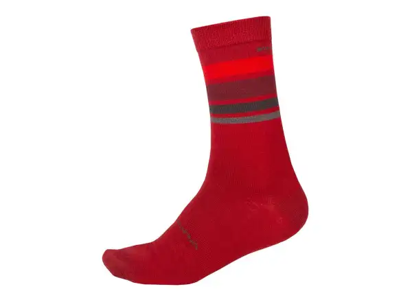 Endura Merino Stripe skarpety Red
