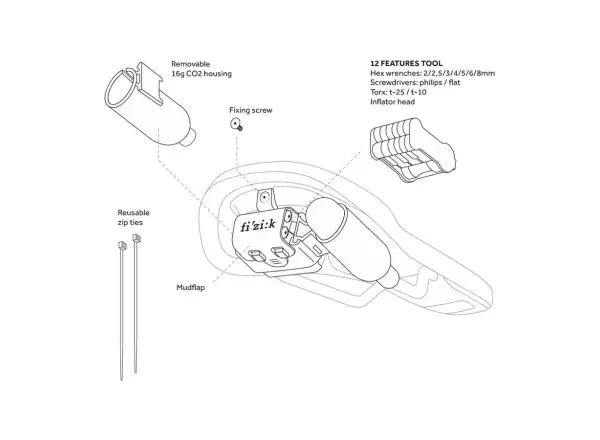 Fizik Alpaca Carriage Kit uchwyt z narzędziami pod siodło