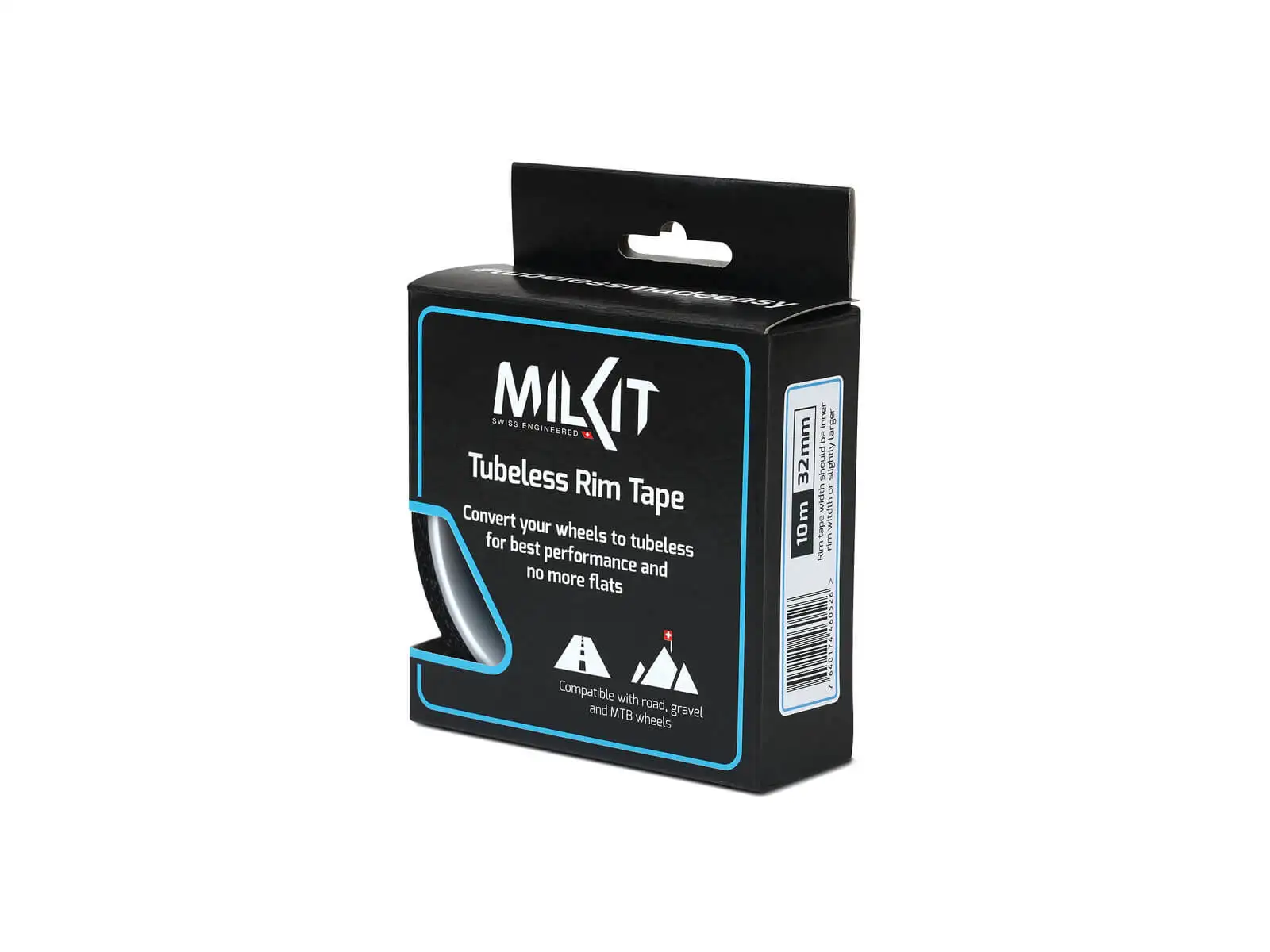 milKit taśma do obręczy bezdętkowa 10 m x 35 mm czarna