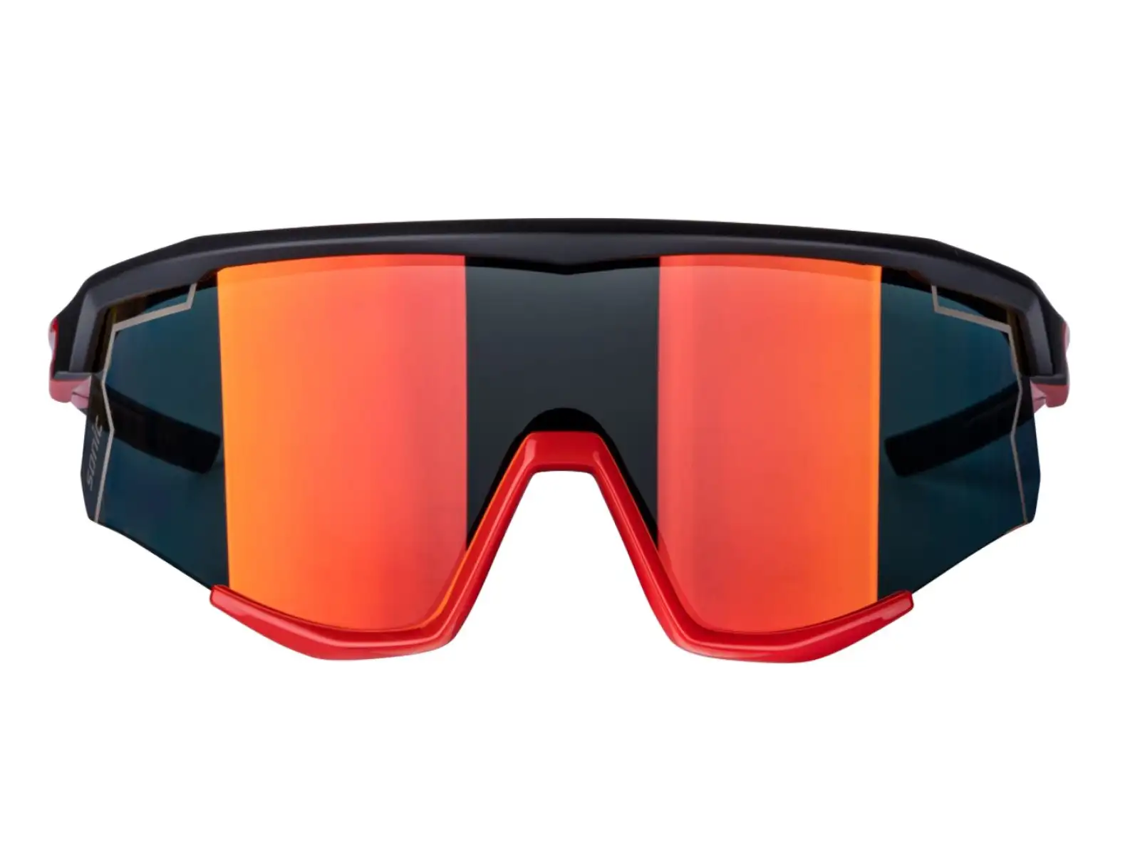 Force Sonic okulary rowerowe czarna/czerwona, czerwone lustrzane soczewki