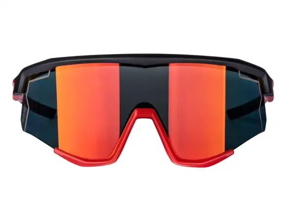 Force Sonic okulary rowerowe czarna/czerwona, czerwone lustrzane soczewki