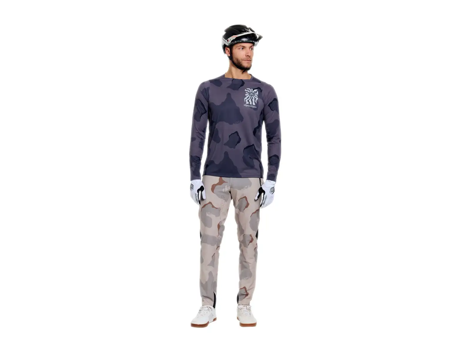 Troy Lee Designs Skyline Pro męska koszulka długi rękaw Flow Camo Carbon