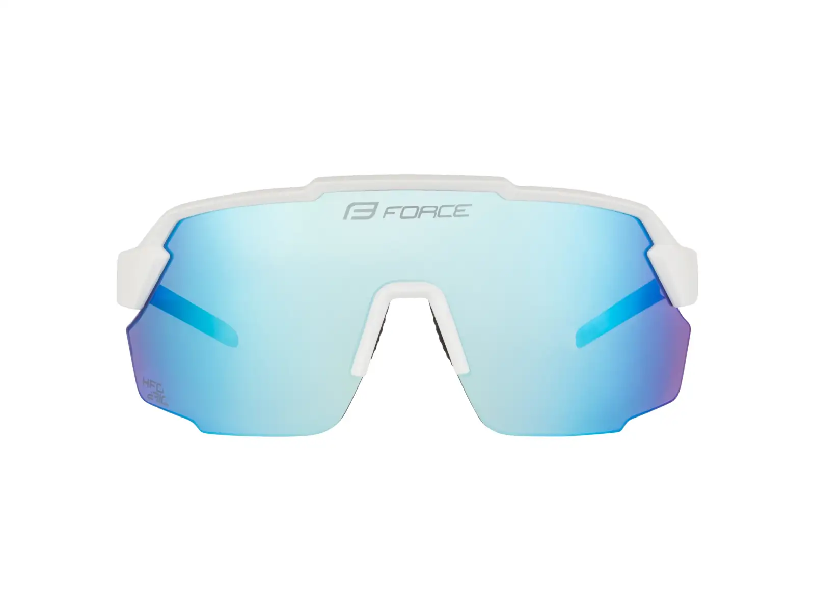 Force Pulse okulary rowerowe białe/niebieskie lustrzane szkło