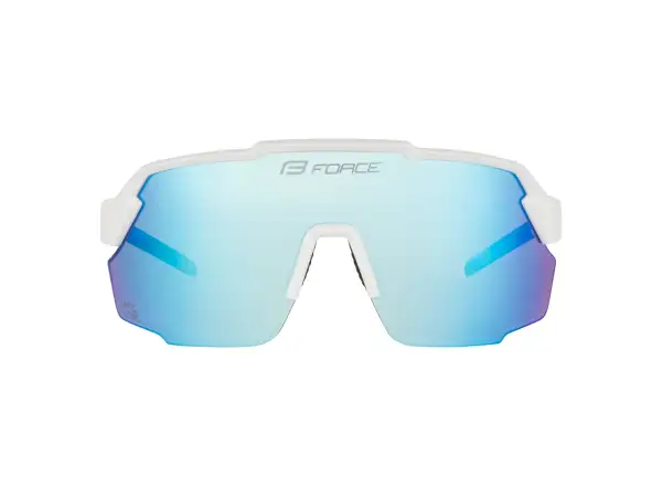 Force Pulse okulary rowerowe białe/niebieskie lustrzane szkło