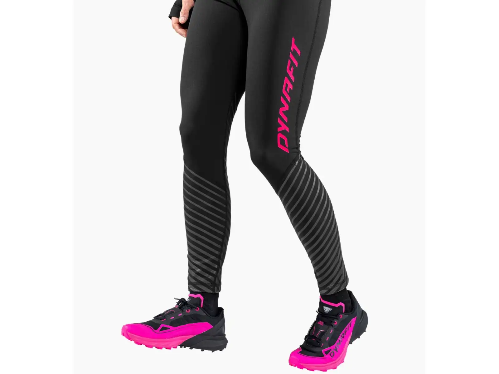 Dynafit Reflective damskie legginsy Black Out/Pink Glo