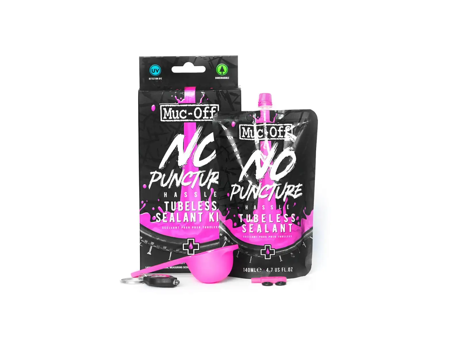 Muc Off No Puncture Hassle uszczelniacz 140 ml zestaw