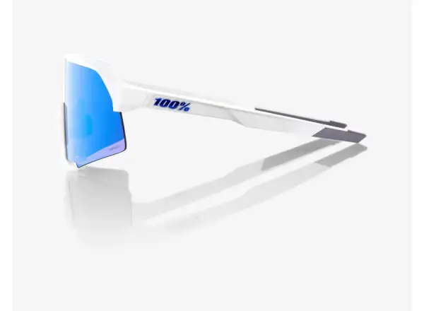100% S3 okulary Matte White/HiPER Blue Multilayer Mirror