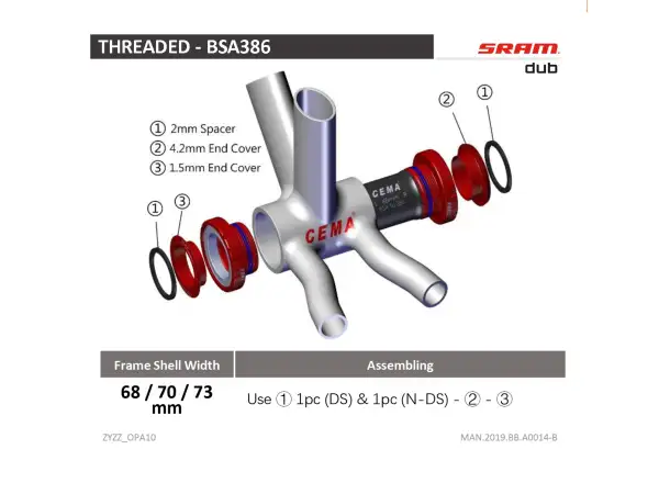 Cema Sram DUB suport Ceramic czarna