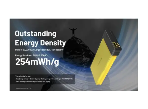Nitecore wydajny powerbank odporny na mróz SUMMIT 20000, USB-C, do 3A wyjście, 20000 mAh