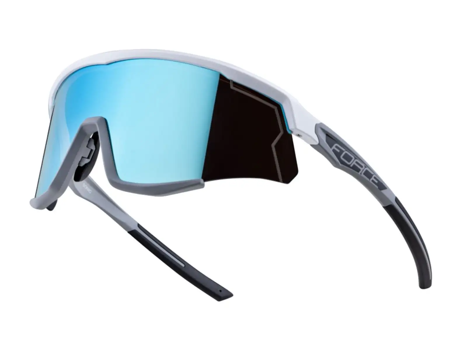 Force Sonic okulary rowerowe biała/szara, niebieskie lustrzane szkła