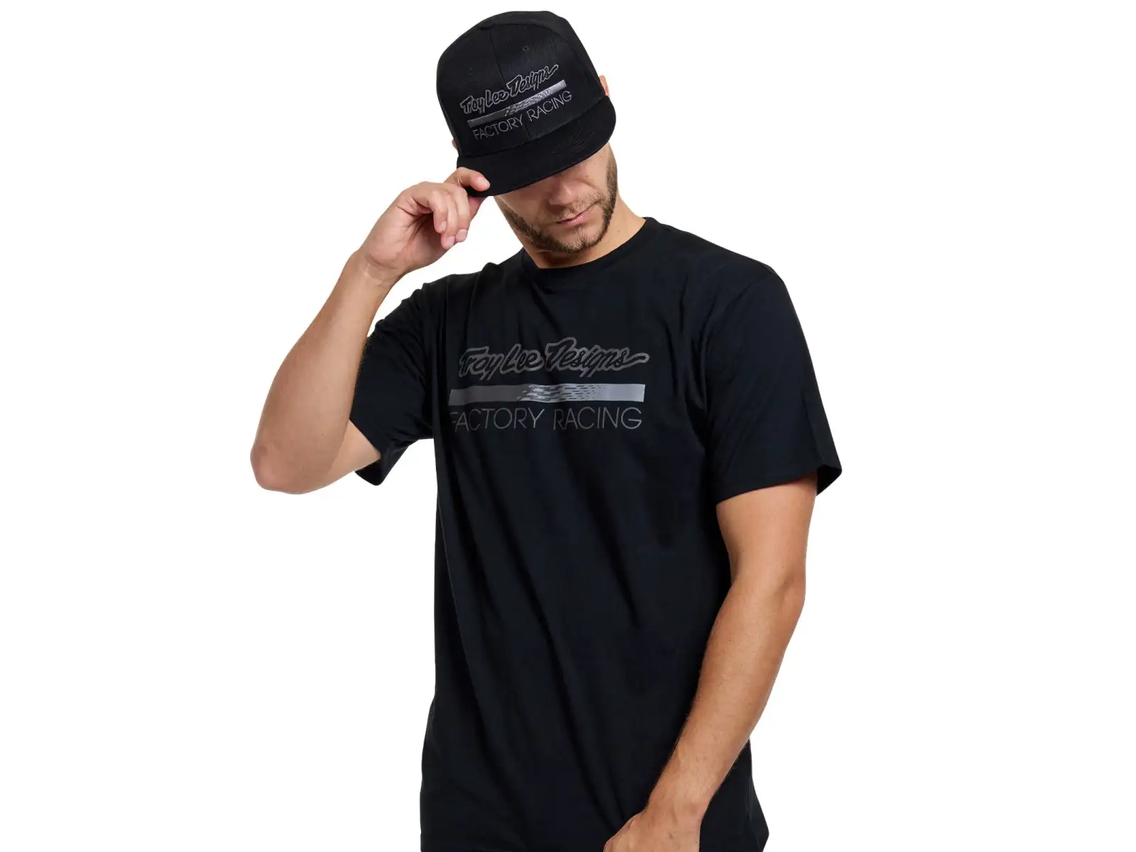 Troy Lee Designs Factory Racing męska koszulka krótki rękaw Black heather/Gray