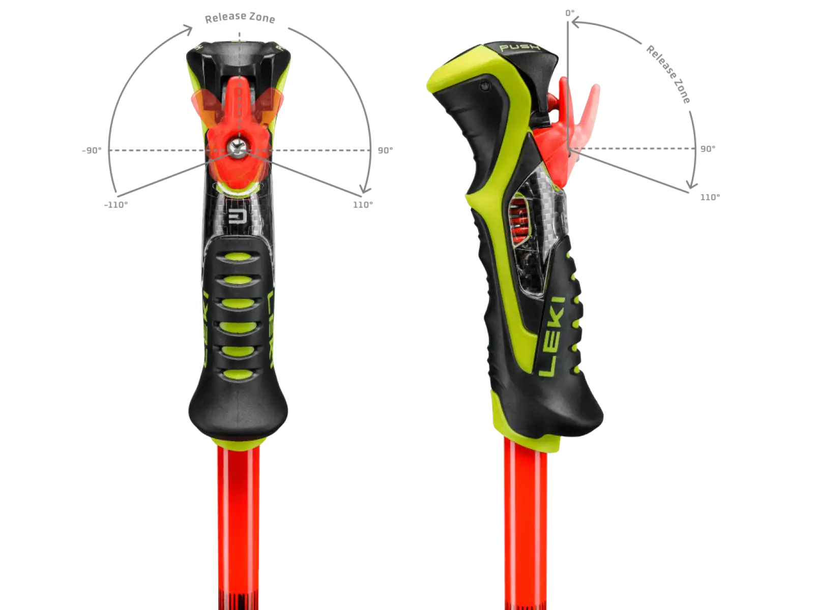 Leki WCR Pro Lite SL TR kije zjazdowe Bright red-violet-neonyellow