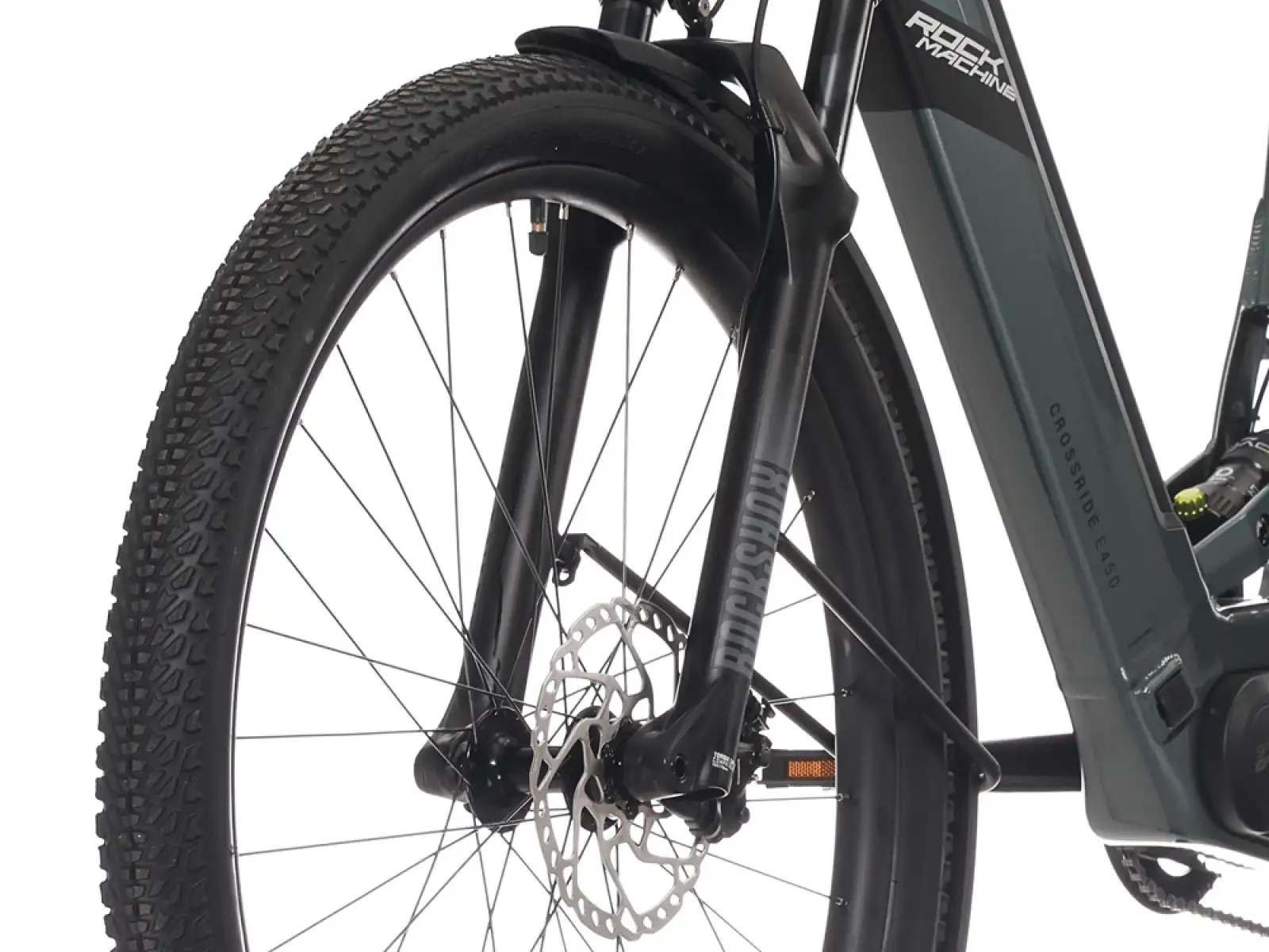 Rock Machine Crossride e450 FS niskie wejście całkowicie zawieszony rower elektryczny Ocean Grey/Black