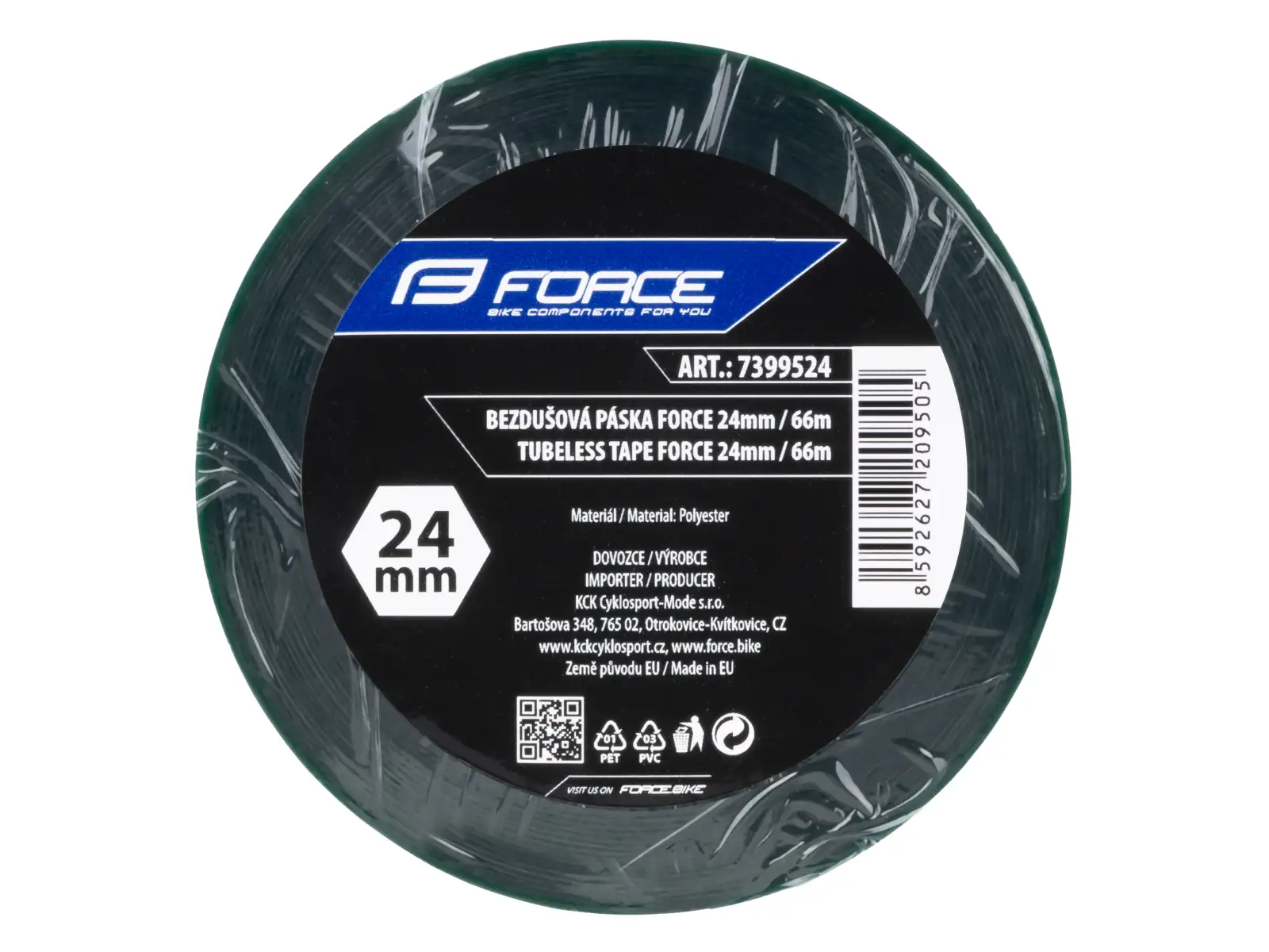 Force Tubeless taśma bezdętkowa 24 mm x 66 m zielona