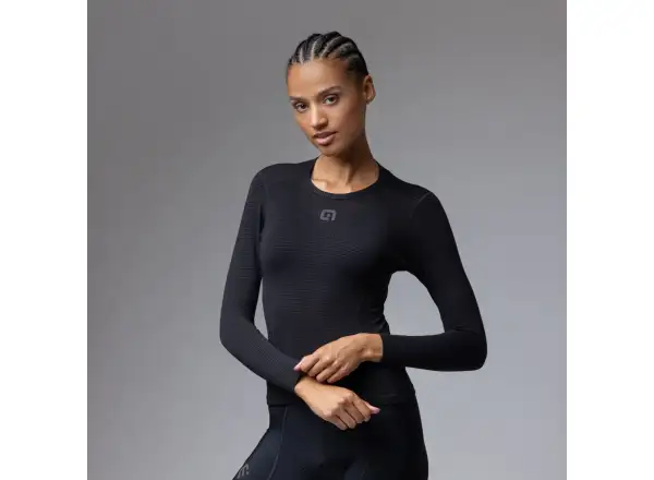Alé Intimo Merino damska bielizna termoaktywna z długim rękawem Black
