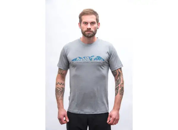 Sensor Merino Active Mountains męska koszulka krótki rękaw szary