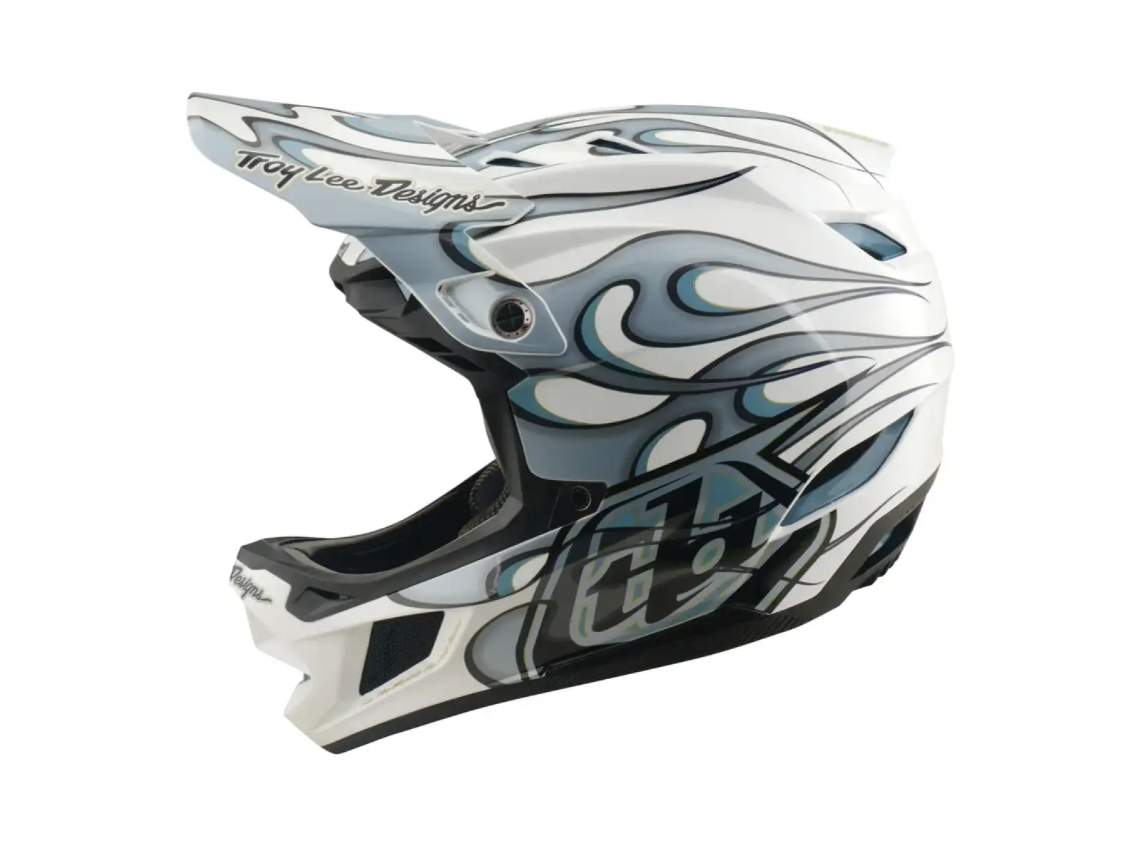Troy Lee Designs D4 Composite MIPS kask Torched white/Silver