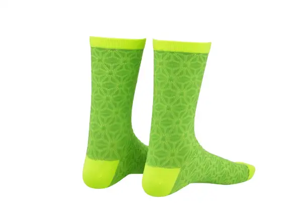 Supacaz Asanoha damskie skarpetki Neon Yellow/ Neon Green