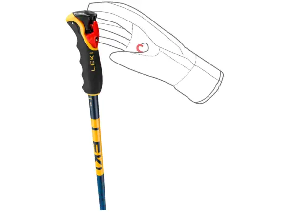 Leki Spitfire Vario 3D narciarskie kijki Denimblue/Aegeanblue/Mustardyellow