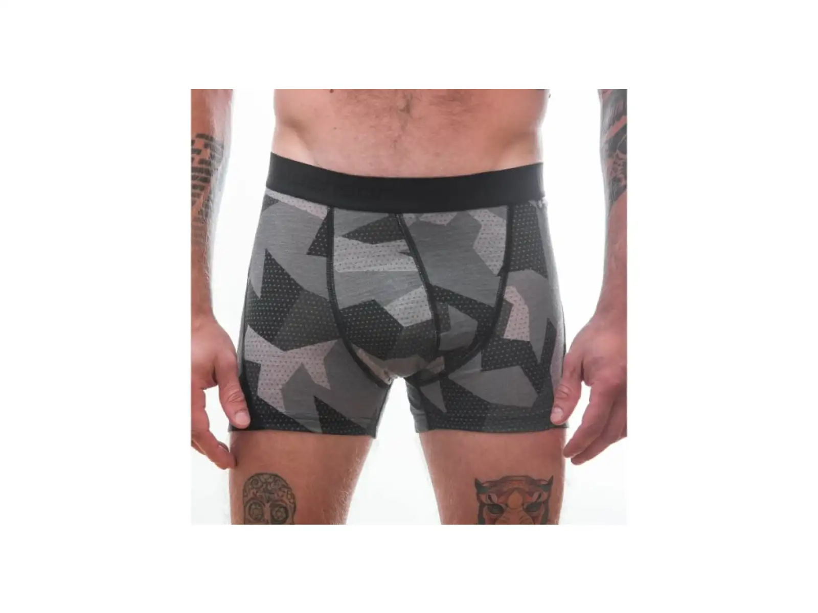 Sensor Merino Impress męskie termoaktywne bokserki czarna/Camo