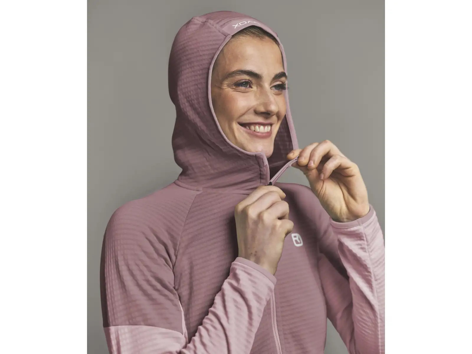 Ortovox Fleece Light Grid Hoody damska bluza Dawn Rose