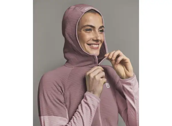 Ortovox Fleece Light Grid Hoody damska bluza Dawn Rose