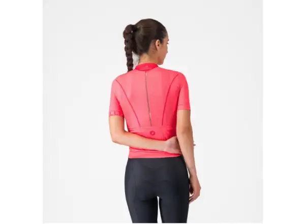 Castelli Anima Flow damska koszulka krótki rękaw Brilliant Pink/Hibiscus