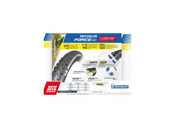 Michelin Force XC Competition line 29x2,25" TS TLR MTB opona kevlar czarna