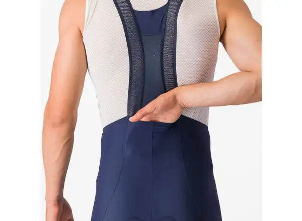 Castelli Espresso 3 męskie spodenki z wkładką i szelkami Belgian Blue