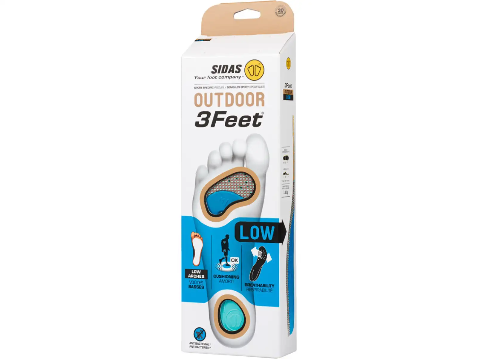 Sidas 3Feet Outdoor Low wkładki do butów niska sklepienie 1 para