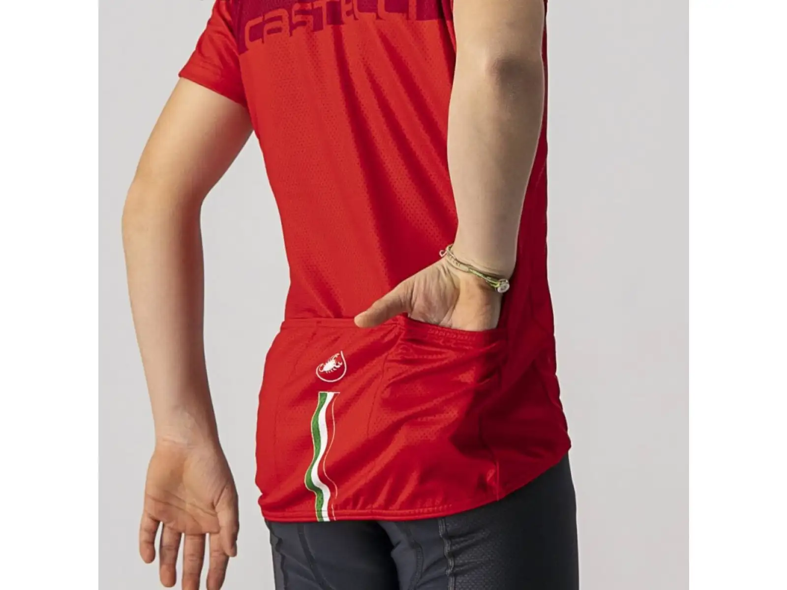 Castelli Neo Prologo dziecięcy dres krótki rękaw czerwona
